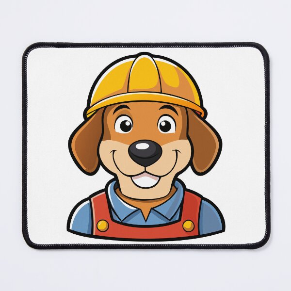 Item preview, Smiling Builder Dog in Hard Hat. designed and sold by GregorySmithRed.