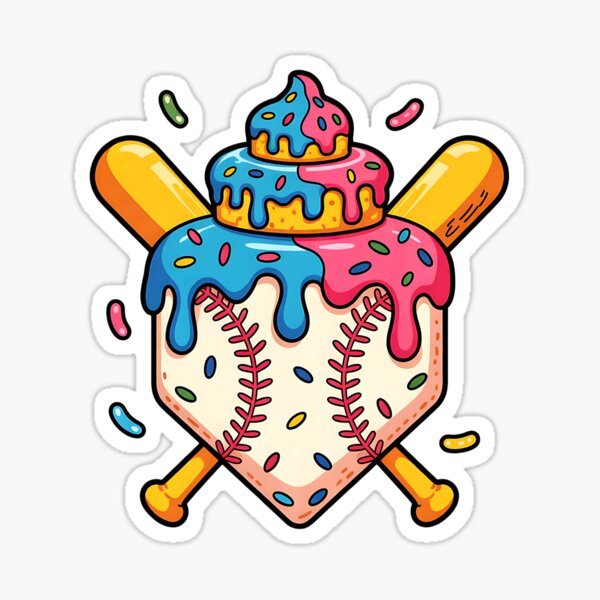 Vista previa del artículo con la obra «Béisbol de goteo de helado para chicos de béisbol», diseñado y vendido por TalalosART.