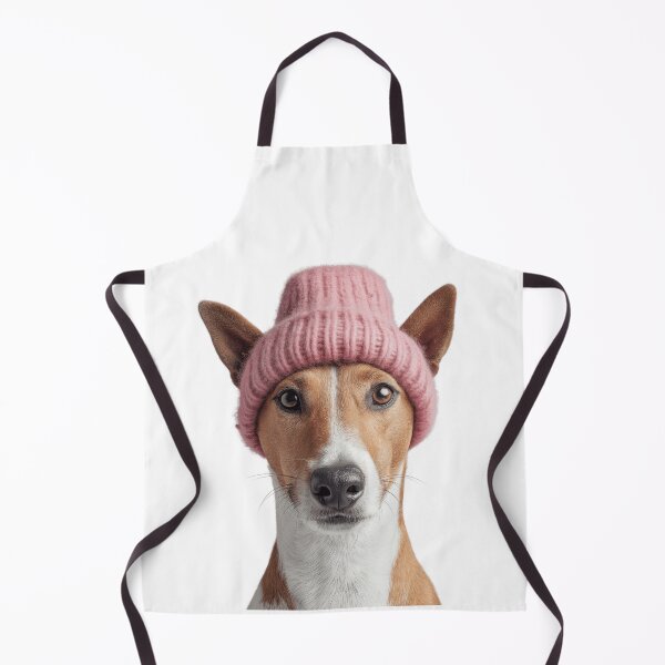 Item preview, Cozy Basenji dog Wearing Pink Winter Hat Trendy Animal Fashion Artwork designed and sold by LazyOwlStore.