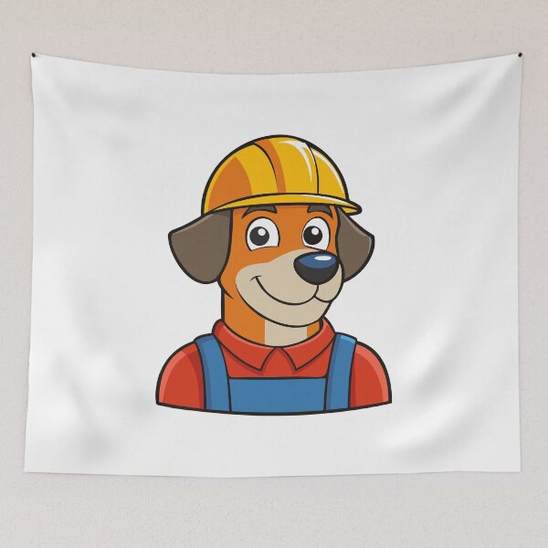 Item preview, Cheerful Builder Dog in Hard Hat. designed and sold by GregorySmithRed.
