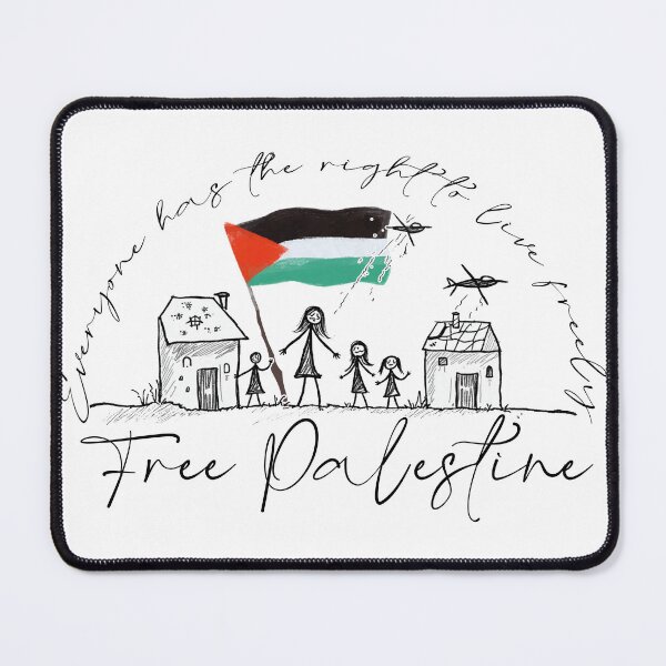 Item preview, Free Palestine – Childlike Drawing Human Rights Art designed and sold by Pulse Creativity Designs.