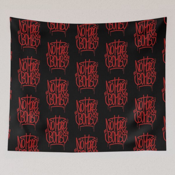 Item preview, No More Bombs – Graffiti Tag Red Drip Style Anti-War Statement designed and sold by DOSERONE.
