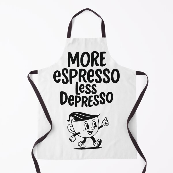 Item preview, More Espresso Less Depresso – Retro Coffee Cup Quote designed and sold by SupplyCode.