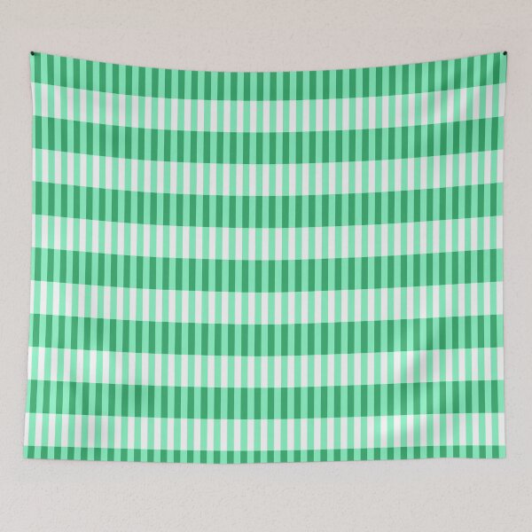 Aperçu de l'œuvre Plaid rectangulaire vert et blanc frais créée et vendue par Patternfluent.