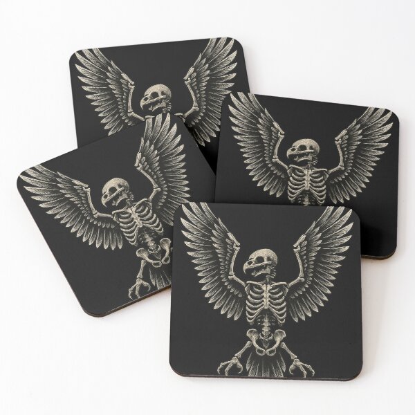 Item preview, Skeleton Eagle – Gothic Winged Bird Skull Art on Black Background designed and sold by HAFIZ-DP.