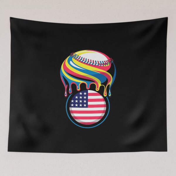 Item preview, Baseball Ice Cream American Flag Drip designed and sold by MOHITSALVI.