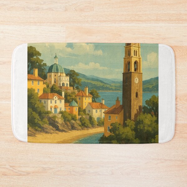 Item preview, Clock Tower and Beach at Portmeirion Village designed and sold by Places On Earth.