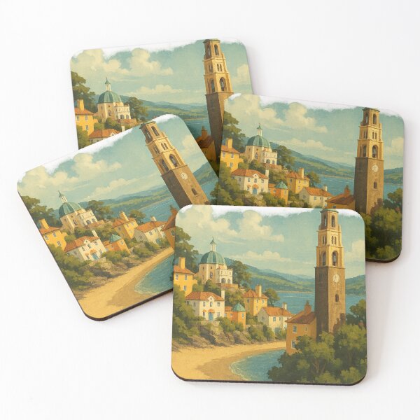 Item preview, Clock Tower and Beach at Portmeirion Village designed and sold by Places On Earth.