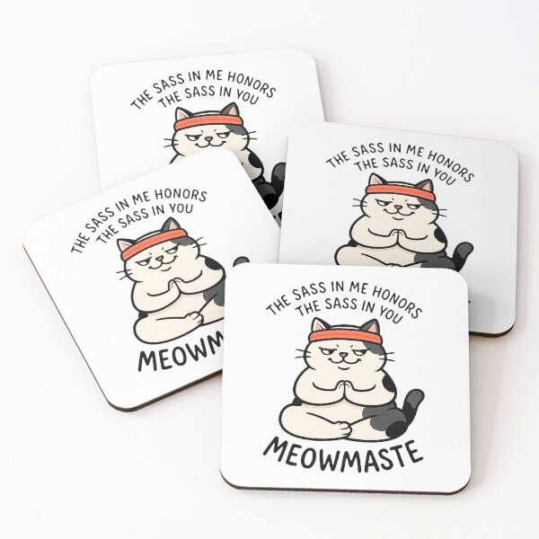 Item preview, Meowmaste Cat – Funny Yoga Cat with Sass Quote designed and sold by FriskySloths.