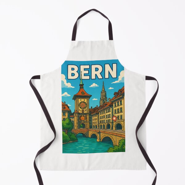 Item preview, Bern’s Zytglogge with Bear Fountain and Flags designed and sold by Places On Earth.