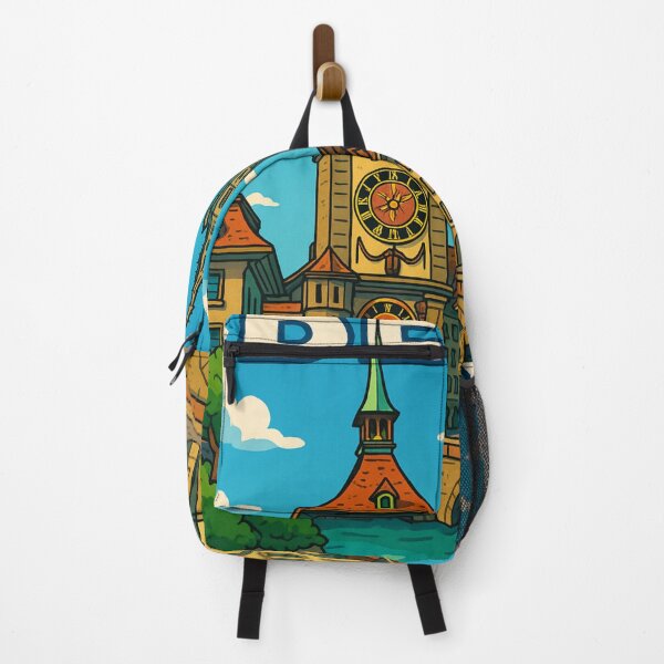Item preview, Bern’s Zytglogge with Bear Fountain and Flags designed and sold by Places On Earth.