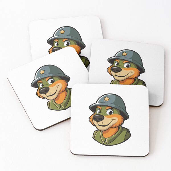 Item preview, Cartoon Soldier Dog in Military Helmet. designed and sold by GregorySmithRed.