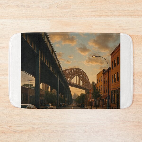 Item preview, Astoria Queens at Sunset with Hell Gate Bridge designed and sold by Places On Earth.