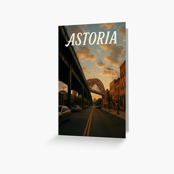 Artikel-Vorschau von Astoria Queens bei Sonnenuntergang mit Hell Gate Bridge, designt und verkauft von Places On Earth.