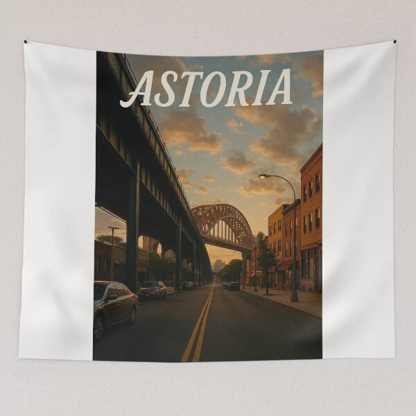 Item preview, Astoria Queens at Sunset with Hell Gate Bridge designed and sold by Places On Earth.
