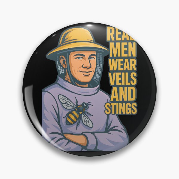 Item preview, Real Men Wear Veils And Stings Beekeeper Bees designed and sold by LuminOrb.