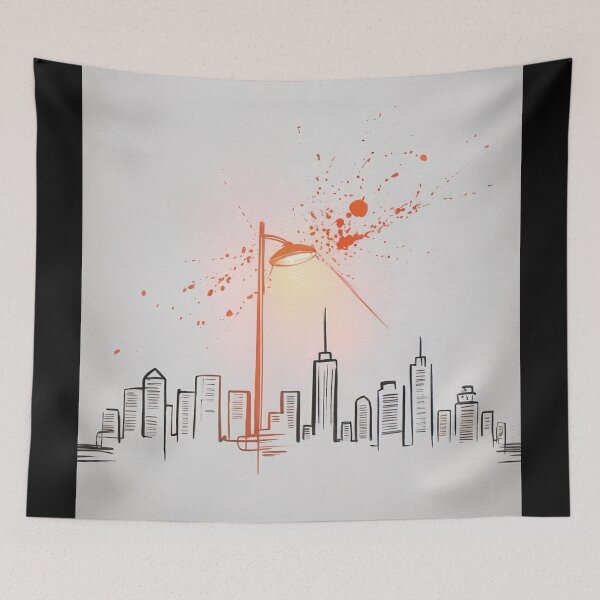 Item preview, Urban Sketch Streetlight Glow designed and sold by ShadowAndSlate.