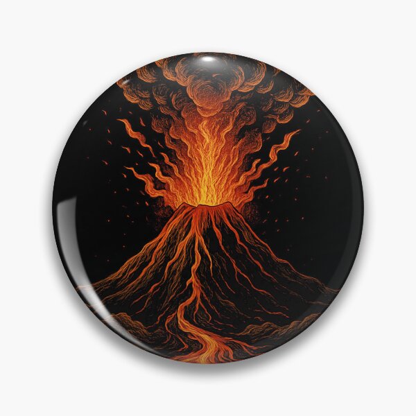 Item preview, Erupting Volcano – Explosive Lava Mountain Illustration in Fiery Tones designed and sold by HAFIZ-DP.
