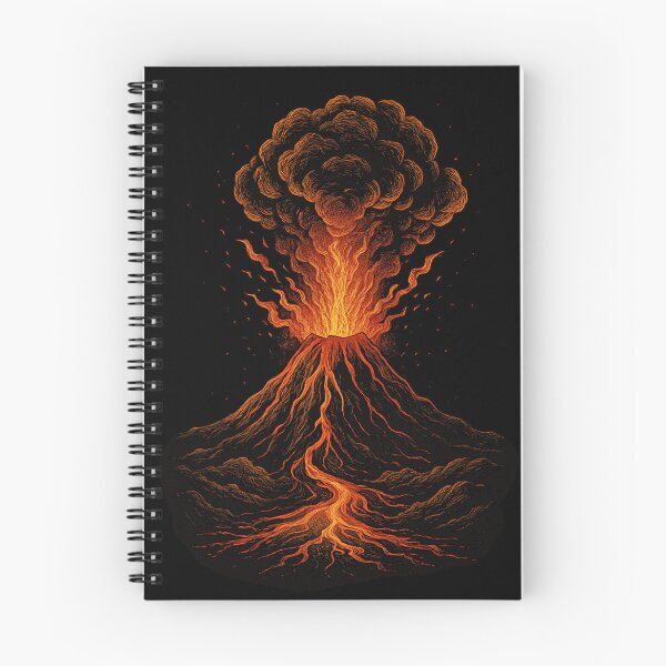 Item preview, Erupting Volcano – Explosive Lava Mountain Illustration in Fiery Tones designed and sold by HAFIZ-DP.