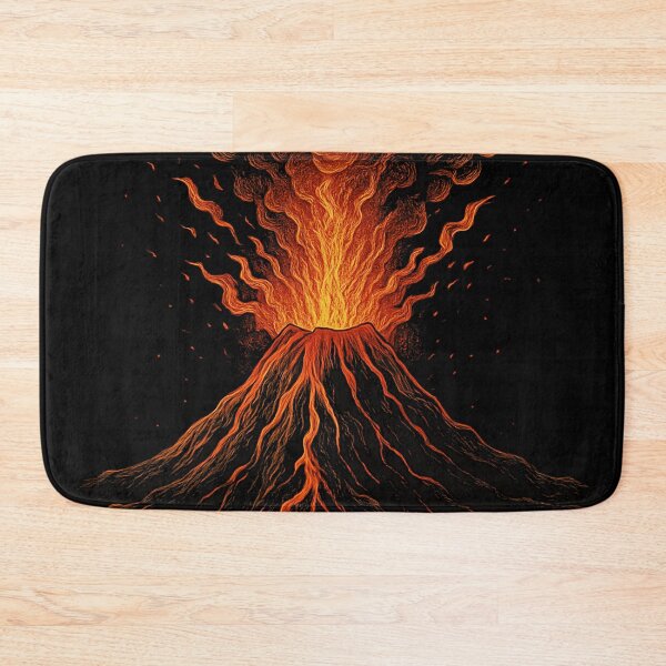 Item preview, Erupting Volcano – Explosive Lava Mountain Illustration in Fiery Tones designed and sold by HAFIZ-DP.