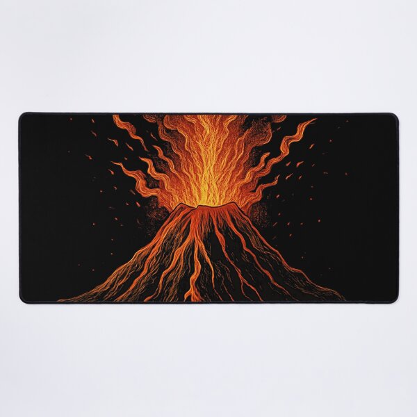 Item preview, Erupting Volcano – Explosive Lava Mountain Illustration in Fiery Tones designed and sold by HAFIZ-DP.