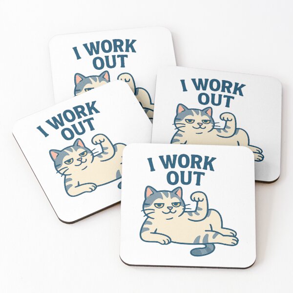 Item preview, I Work Out Cat – Lazy Fitness Meme Cat Design designed and sold by FriskySloths.
