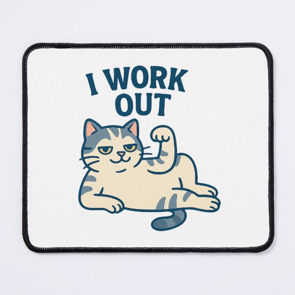 Item preview, I Work Out Cat – Lazy Fitness Meme Cat Design designed and sold by FriskySloths.