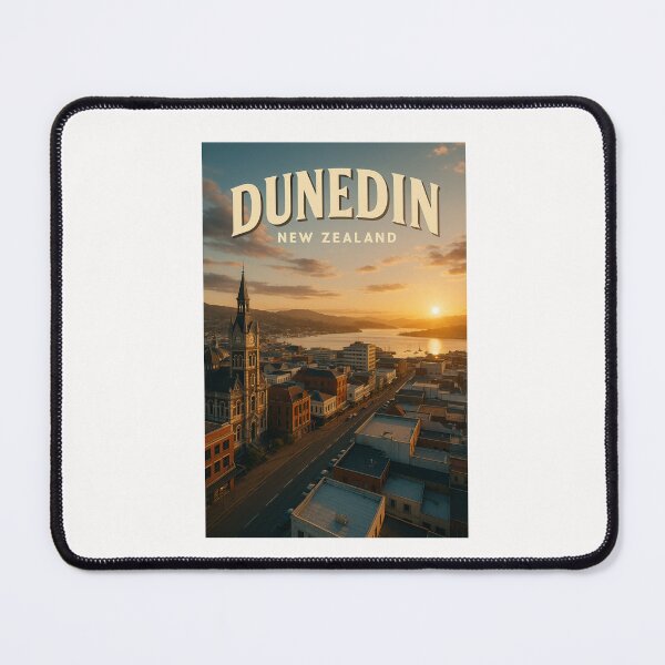 Item preview, Dunedin New Zealand Aerial View at Sunset designed and sold by Places On Earth.