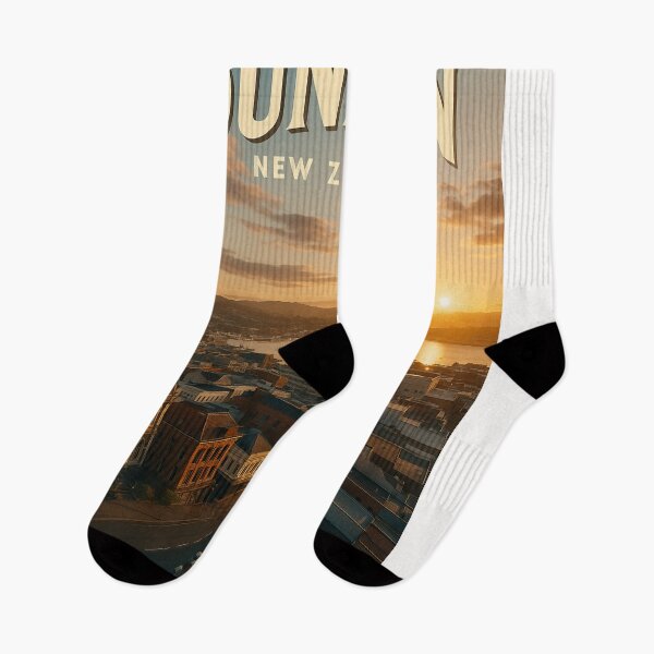 Item preview, Dunedin New Zealand Aerial View at Sunset designed and sold by Places On Earth.