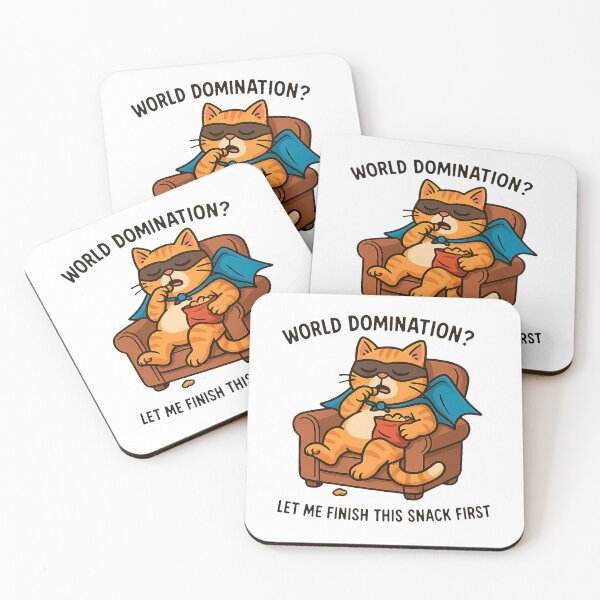 Item preview, World Domination Cat – Funny Lazy Snack Cat Meme designed and sold by FriskySloths.