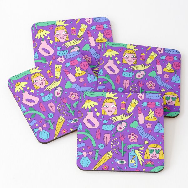 Item preview, Blonde Women Faces, Beauty Products Artistic and surreal, this vibrant design features whimsical beauty and self-care elements like cosmetic designed and sold by Argunika.
