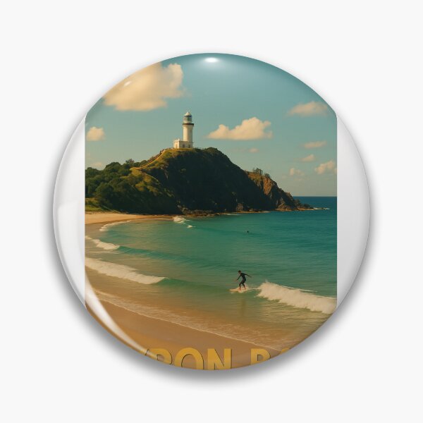 Item preview, Byron Bay Lighthouse and Surfer on Australia’s Coast designed and sold by Places On Earth.