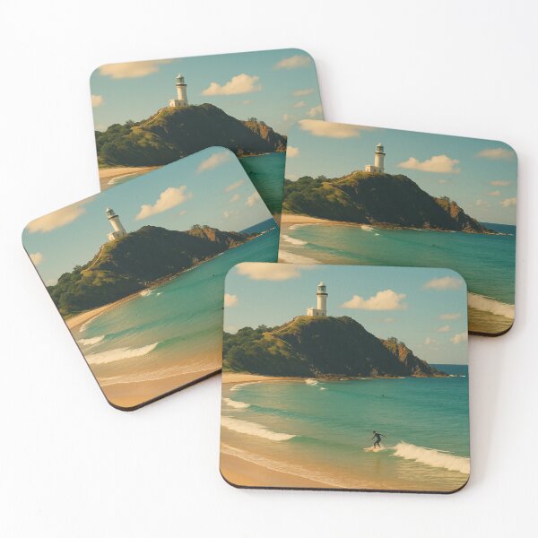 Item preview, Byron Bay Lighthouse and Surfer on Australia’s Coast designed and sold by Places On Earth.