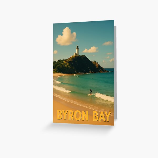 Item preview, Byron Bay Lighthouse and Surfer on Australia’s Coast designed and sold by Places On Earth.