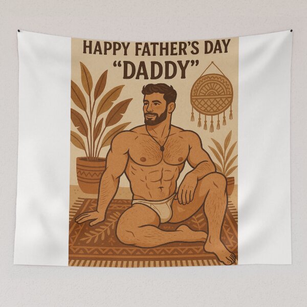 Item preview, Father’s Day Daddy with Bohemian Rug and Indoor Plants designed and sold by Places On Earth.