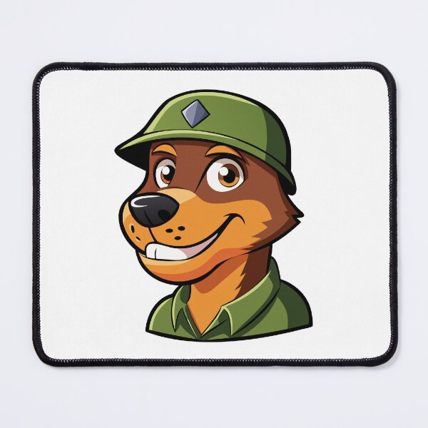 Item preview, Cheerful Soldier Dog in Green Helmet. designed and sold by GregorySmithRed.