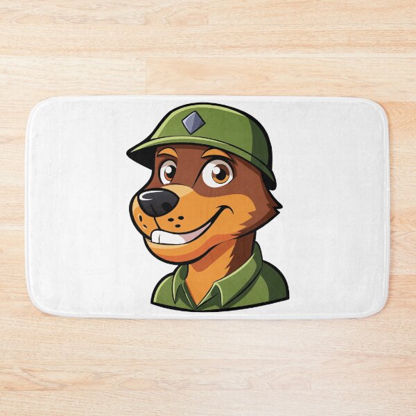 Item preview, Cheerful Soldier Dog in Green Helmet. designed and sold by GregorySmithRed.