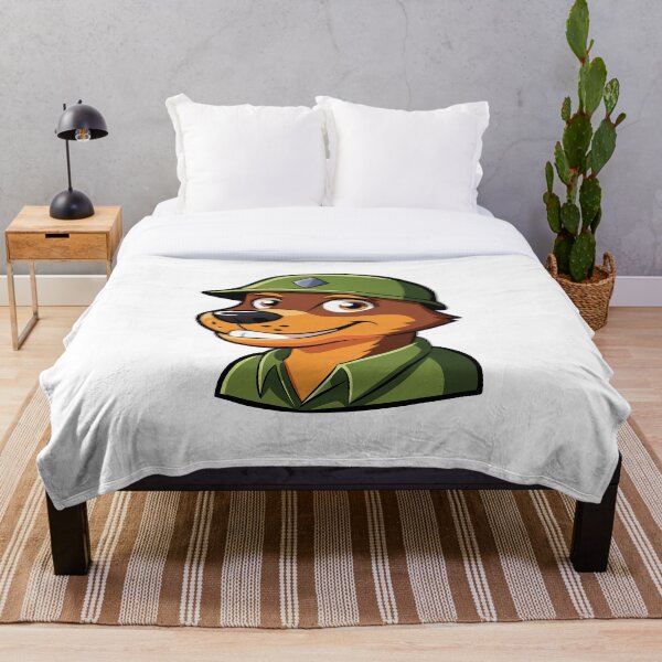Item preview, Cheerful Soldier Dog in Green Helmet. designed and sold by GregorySmithRed.