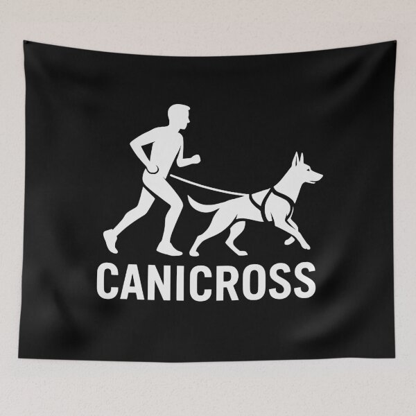 Item preview, Canicross T-Shirt – White Silhouette Runner with Belgian Malinois designed and sold by OTSC.