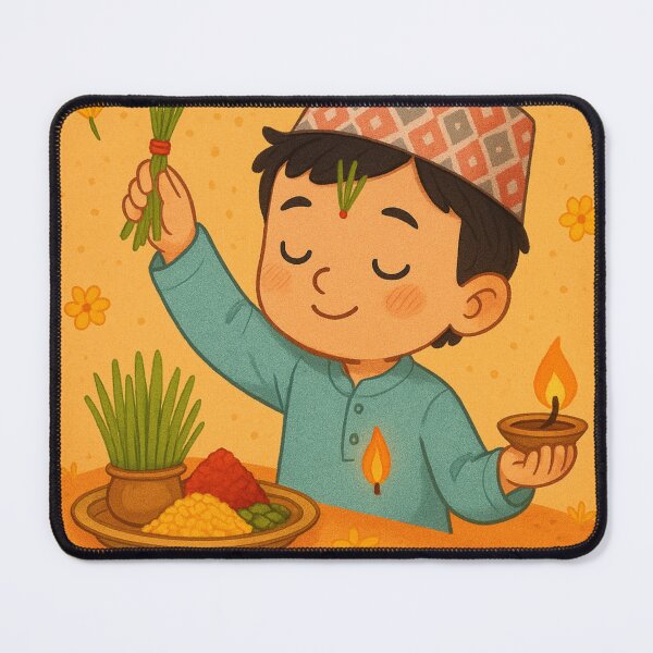 Item preview, Happy Dashain – Nepali Boy with Jamara and Tika designed and sold by Aryabek.