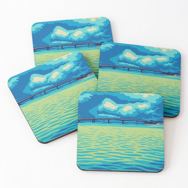 Item preview, Bridge Over Calm Sea | Serene Coastal Landscape - Tranquil Island View designed and sold by GEEEN.