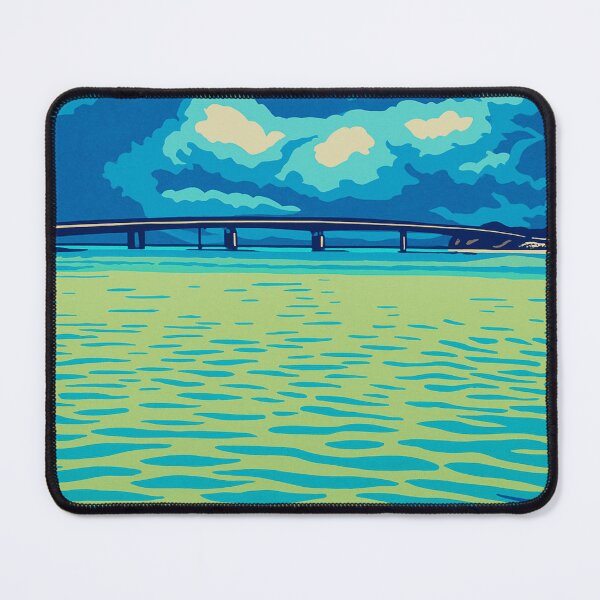 Item preview, Bridge Over Calm Sea | Serene Coastal Landscape - Tranquil Island View designed and sold by GeEeN.