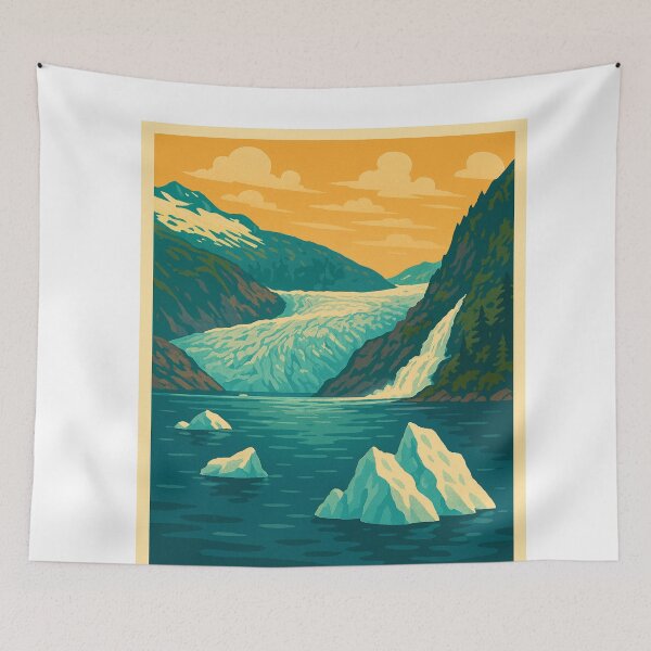Item preview, Mendenhall Glacier – Sunset Over Icefield and Falls designed and sold by Aryabek.