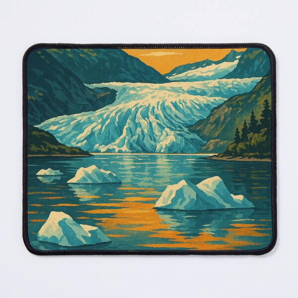 Item preview, Mendenhall Glacier – Scenic Icebergs and Alpenglow designed and sold by Aryabek.
