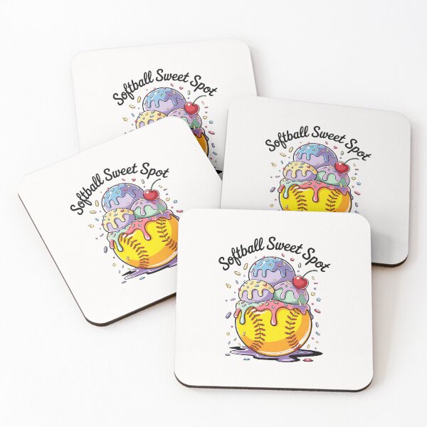 Item preview, Cute Softball with Ice cream melting sprinkles drip softball designed and sold by diyoor.