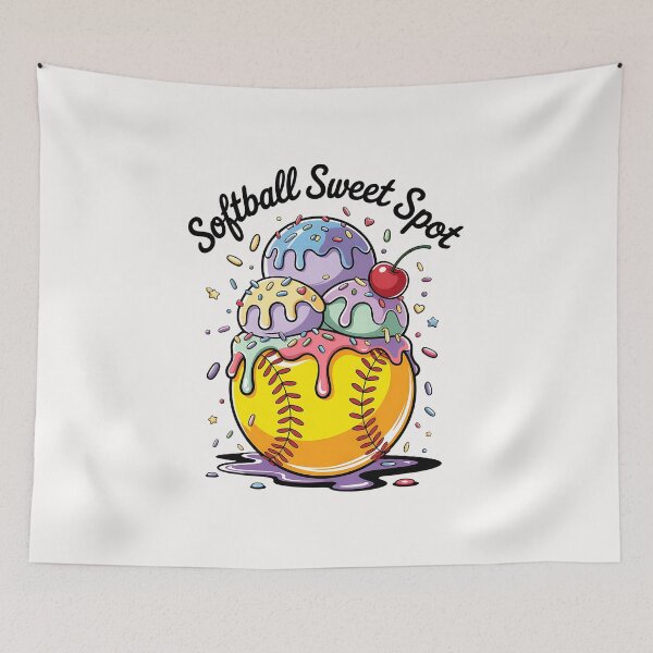 Item preview, Cute Softball with Ice cream melting sprinkles drip softball designed and sold by diyoor.