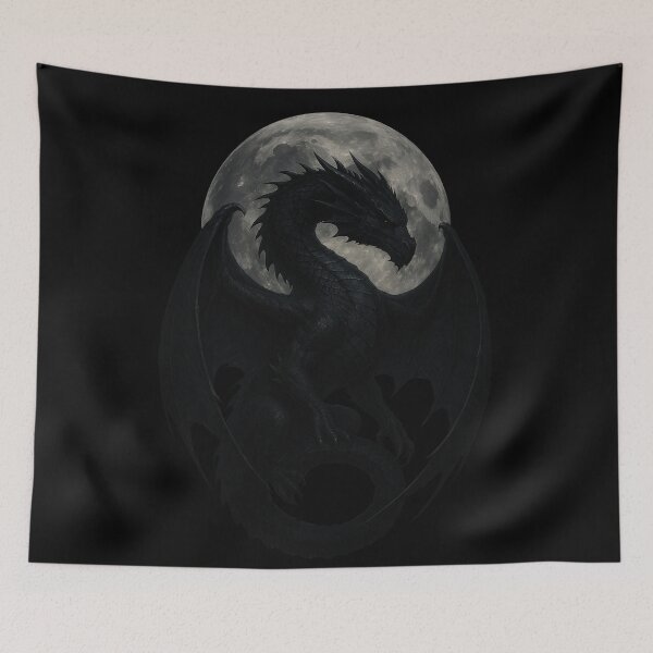 Item preview, Dark Moon Dragon – Gothic Fantasy Night Sky Art designed and sold by HAFIZ-DP.