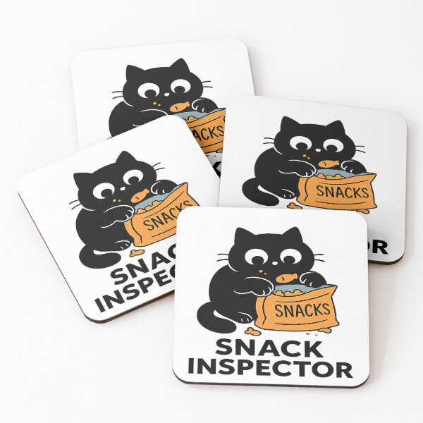 Item preview, Snack Inspector – Curious Black Cat Design designed and sold by TimeloopAU.