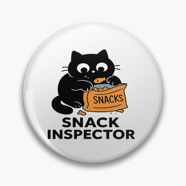 Item preview, Snack Inspector – Curious Black Cat Design designed and sold by TimeloopAU.