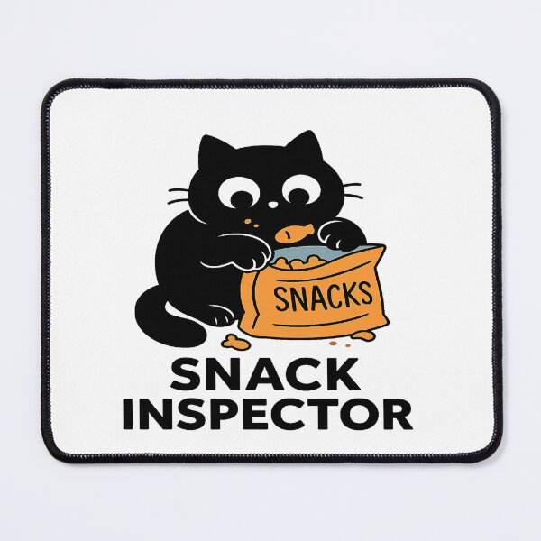 Item preview, Snack Inspector – Curious Black Cat Design designed and sold by TimeloopAU.